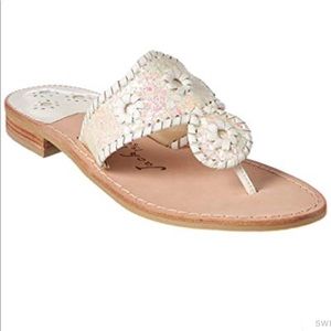 Brand new Jack Rogers glitter white sandals